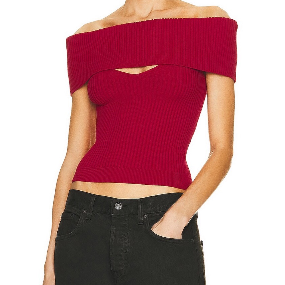 NWT GRLFRND Crystal Knit Top Size XS